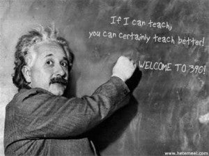 Einstein at the chalkboard!